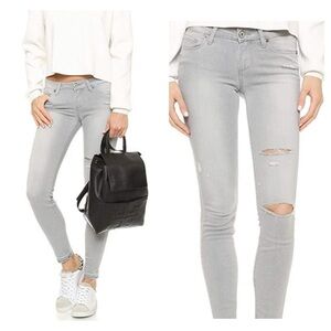 Paige Denim 26 Verdugo Ultra‎ Skinny Grey Mist Destroyed Distressed Raw Hem